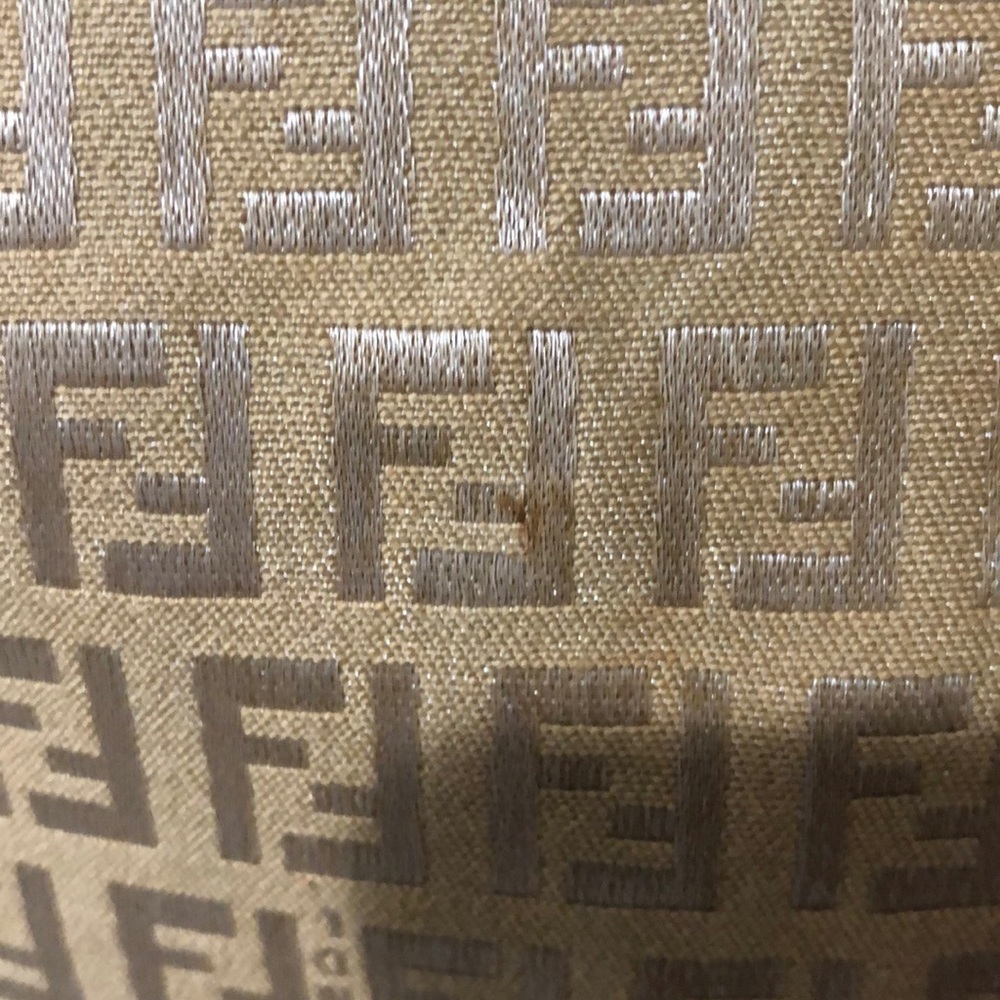 FENDI ZUCCHINO CANVAS tote beige material with Fendi logo rare find - Picture 14 of 16